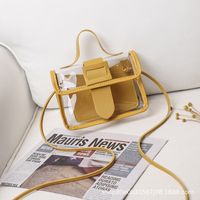 Fashion Solid Color Transparent Square String Handbag sku image 1