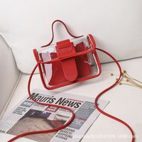 Fashion Solid Color Transparent Square String Handbag sku image 2