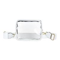 Women's Medium Pvc Solid Color Streetwear Transparent Square Zipper Crossbody Bag main image 5