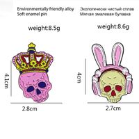 Simple Style Cartoon Character Alloy Skull Brooches main image 5