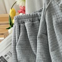 Frau Lässig Mode Einfarbig Polyester Seitentaschen Hosen-sets main image 6