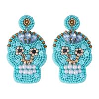 Fashion Skull Imitation Pearl Beaded Acrylic Drop Earrings 1 Pair main image 1