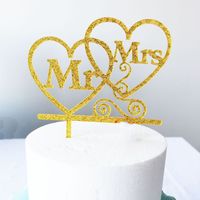 Valentine's Day Heart Shape Arylic Wedding Cake Decorating Supplies main image 1