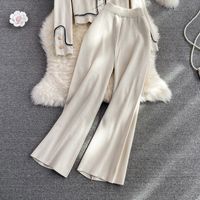 Women's Fashion Solid Color Knit Pocket Pants Sets main image 4