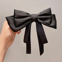 Simple Style Solid Color Cloth Bowknot Hair Clip sku image 1