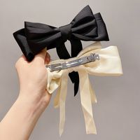 Simple Style Solid Color Cloth Bowknot Hair Clip main image 2
