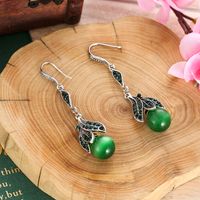 Retro Opal Copper Hook Bridal Long Earrings Wholesale sku image 4