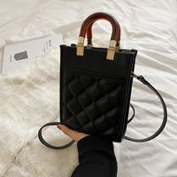 Women's Medium Pu Leather Solid Color Fashion Square Zipper Crossbody Bag sku image 3