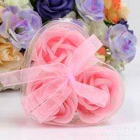 3 Heart-shaped Roses Soap Flower Gift Box Valentine's Day Creative Small Gift sku image 7