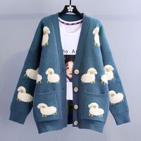 Fashion Alpaca Cotton Long Sleeve Regular Sleeve Pocket Sweater main image 1