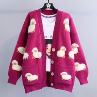 Fashion Alpaca Cotton Long Sleeve Regular Sleeve Pocket Sweater main image 2