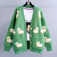 Fashion Alpaca Cotton Long Sleeve Regular Sleeve Pocket Sweater main image 3