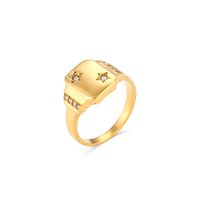 Fashion Geometric Stainless Steel Ring, Ring Jewelry Geometry Metal Diamond Zircon Stainless Steel Rings sku image 3