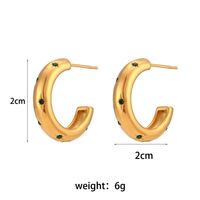 Lady Geometric Stainless Steel Hoop Earrings Plating Zircon Stainless Steel Earrings main image 5