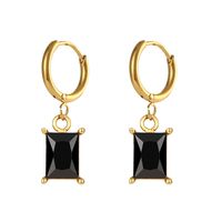 Fashion Square Stainless Steel Earrings Plating Zircon Stainless Steel Earrings sku image 1