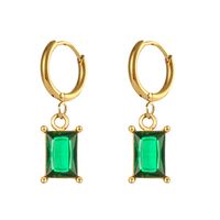 Fashion Square Stainless Steel Earrings Plating Zircon Stainless Steel Earrings sku image 3