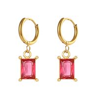 Fashion Square Stainless Steel Earrings Plating Zircon Stainless Steel Earrings sku image 4