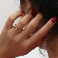 Fashion Geometric Stainless Steel Rings Chain Stainless Steel Rings main image 4