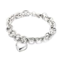 Fashion Heart Shape Titanium Steel Bracelets Stainless Steel Bracelets sku image 1