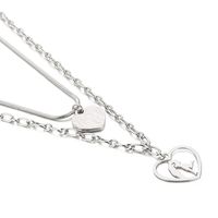 Titanium Steel 18K Gold Plated Fashion Heart Shape Layered Necklaces sku image 1