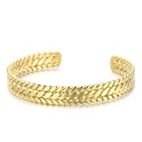 Fashion Leaf Titanium Steel 18K Gold Plated Bracelets In Bulk main image 2