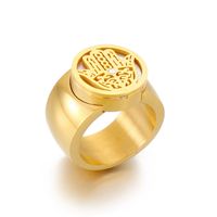 Titan Stahl 18 Karat Vergoldet Mode Überzug Geometrisch Strasssteine Ringe sku image 4