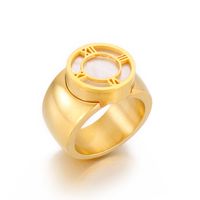 Titan Stahl 18 Karat Vergoldet Mode Überzug Geometrisch Strasssteine Ringe sku image 15