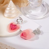 Sweet Heart Shape Alloy Inlay Rhinestone Earrings main image 3