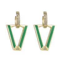 Fashion Geometric Copper Stoving Varnish Zircon Drop Earrings 1 Pair main image 3