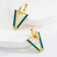 Fashion Geometric Copper Stoving Varnish Zircon Drop Earrings 1 Pair sku image 3