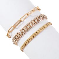 Fashion Geometric Iron Artificial Rhinestones Women'S Bracelets main image 2