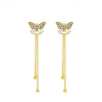 Sucré Papillon Alliage Gland Strass Des Boucles D'oreilles sku image 1