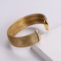 Style Simple Forme C Acier Inoxydable 304 Plaqué Or 18K Bracelet En Masse main image 2