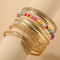 Fashion Geometric Alloy Plating Artificial Diamond Bangle 1 Set main image 5