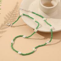 Fashion Flower Alloy Beaded Glass Necklace 1 Piece main image 5