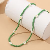 Fashion Flower Alloy Beaded Glass Necklace 1 Piece main image 4