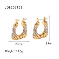 Fashion Geometric Stainless Steel Earrings Gold Plated Zircon Stainless Steel Earrings sku image 1