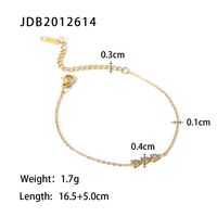 Fashion Geometric Stainless Steel Bracelets Gold Plated Zircon Stainless Steel Bracelets sku image 1