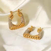 Fashion Geometric Stainless Steel Earrings Gold Plated Zircon Stainless Steel Earrings main image 1