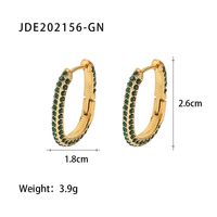 Fashion Geometric Stainless Steel Earrings Gold Plated Inlay Zircon Stainless Steel Earrings sku image 1