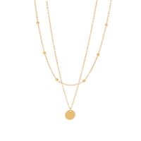 Simple Style Round Stainless Steel Layered Necklaces Gold Plated Stainless Steel Necklaces main image 5