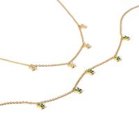 Fashion Geometric Stainless Steel Necklace Gold Plated Zircon Stainless Steel Necklaces main image 5