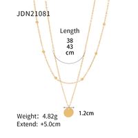 Simple Style Round Stainless Steel Layered Necklaces Gold Plated Stainless Steel Necklaces sku image 1