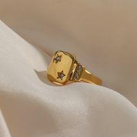 Fashion Geometric Stainless Steel Ring, Ring Jewelry Geometry Metal Diamond Zircon Stainless Steel Rings main image 1