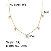 Fashion Geometric Stainless Steel Necklace Gold Plated Zircon Stainless Steel Necklaces sku image 2