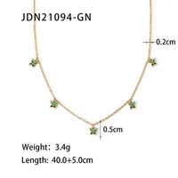 Fashion Geometric Stainless Steel Necklace Gold Plated Zircon Stainless Steel Necklaces sku image 1