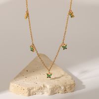 Fashion Geometric Stainless Steel Necklace Gold Plated Zircon Stainless Steel Necklaces main image 2