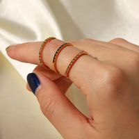 Fashion Geometric Stainless Steel Open Ring Gold Plated Zircon Stainless Steel Rings main image 1