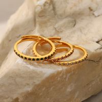 Fashion Geometric Stainless Steel Open Ring Gold Plated Zircon Stainless Steel Rings main image 4