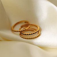 Fashion Geometric Stainless Steel Open Ring Gold Plated Zircon Stainless Steel Rings main image 2